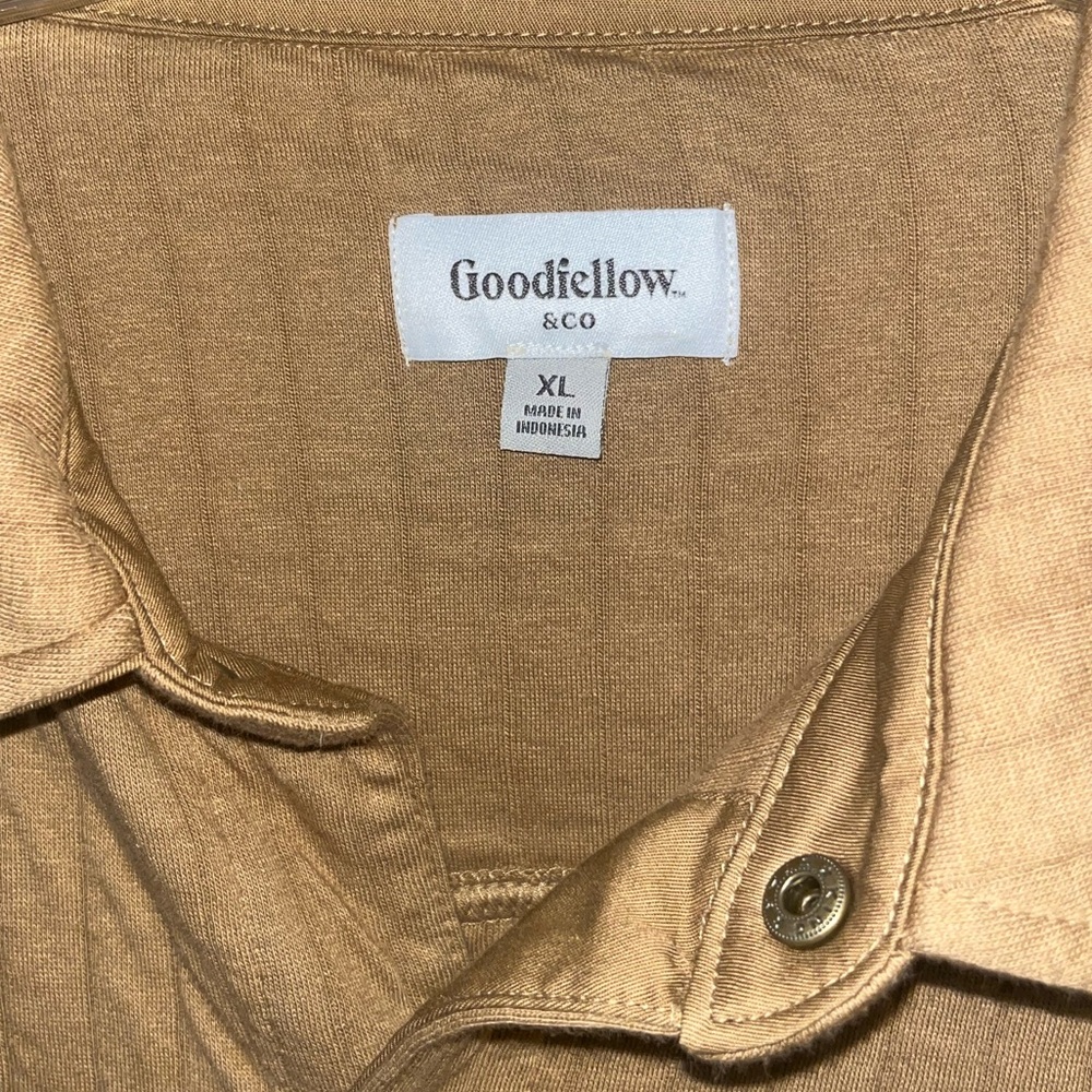 Goodfellow & Co size XL men’s brown quilted snap button up shirt jacket - Picture 3 of 6